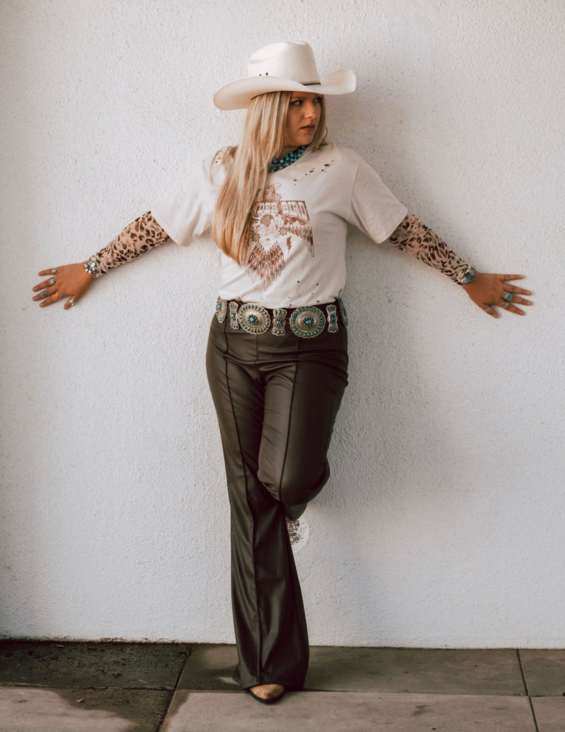 Foxy High Waisted Flares Chocolate