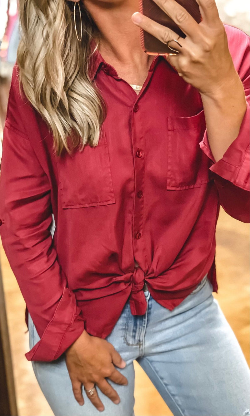 Dear John Maroon Arianna Top