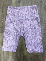 Mauve Snake Print Biker Shorts