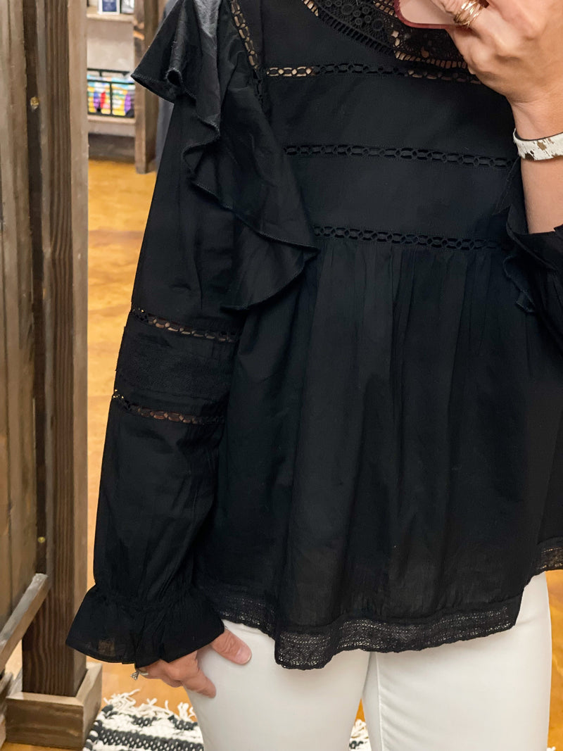 Catrina Black Lace Top