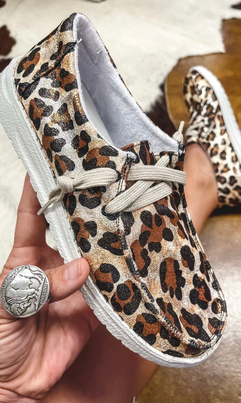Anya Metallic Tan Leopard Slide
