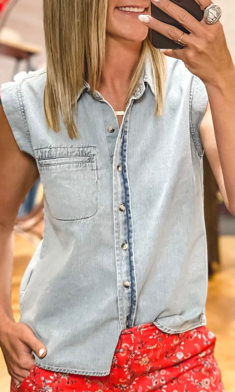 Dear John Monroe Denim Top