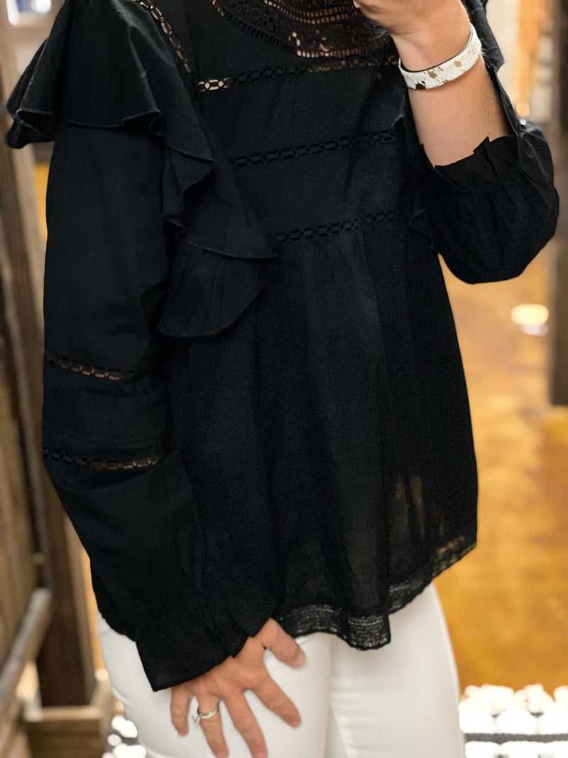Catrina Black Lace Top
