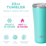 Swig 22oz Tumbler Matte Aqua Blue
